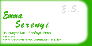 emma serenyi business card